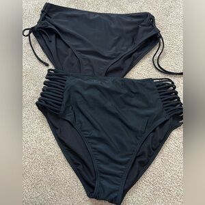 2 pair of Decree Black Women's Bikini Bottoms Size L